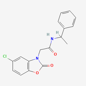 molecular formula C17H15ClN2O3 B2674171 2-(5-chloro-2-oxobenzo[d]oxazol-3(2H)-yl)-N-(1-phenylethyl)acetamide CAS No. 902254-89-1