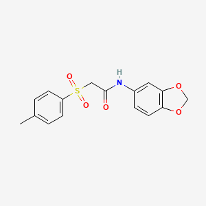 molecular formula C16H15NO5S B2674177 N-(2H-1,3-benzodioxol-5-yl)-2-(4-methylbenzenesulfonyl)acetamide CAS No. 881777-26-0