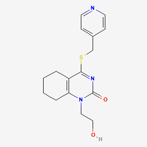 molecular formula C16H19N3O2S B2674179 1-(2-hydroxyethyl)-4-((pyridin-4-ylmethyl)thio)-5,6,7,8-tetrahydroquinazolin-2(1H)-one CAS No. 941979-24-4