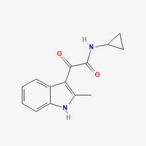 molecular formula C14H14N2O2 B2674196 N-cyclopropyl-2-(2-methyl-1H-indol-3-yl)-2-oxoacetamide CAS No. 695195-75-6