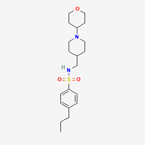molecular formula C20H32N2O3S B2674201 N-{[1-(oxan-4-yl)piperidin-4-yl]methyl}-4-propylbenzene-1-sulfonamide CAS No. 2034443-78-0