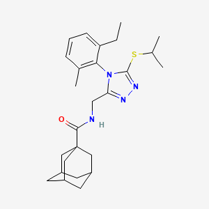 molecular formula C26H36N4OS B2674207 N-{[4-(2-ethyl-6-methylphenyl)-5-(propan-2-ylsulfanyl)-4H-1,2,4-triazol-3-yl]methyl}adamantane-1-carboxamide CAS No. 476442-94-1