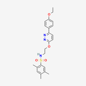 molecular formula C23H27N3O4S B2674220 N-(2-((6-(4-ethoxyphenyl)pyridazin-3-yl)oxy)ethyl)-2,4,5-trimethylbenzenesulfonamide CAS No. 920373-54-2