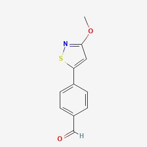 molecular formula C11H9NO2S B2674224 4-(3-Methoxy-1,2-thiazol-5-yl)benzaldehyde CAS No. 1936076-04-8