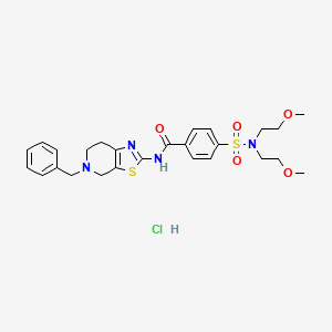 molecular formula C26H33ClN4O5S2 B2674237 N-(5-benzyl-4,5,6,7-tetrahydrothiazolo[5,4-c]pyridin-2-yl)-4-(N,N-bis(2-methoxyethyl)sulfamoyl)benzamide hydrochloride CAS No. 1189890-90-1