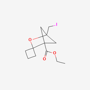 molecular formula C12H17IO3 B2674245 ethyl 4-(iodomethyl)-3-oxaspiro[bicyclo[2.1.1]hexane-2,1'-cyclobutane]-1-carboxylate CAS No. 2490400-69-4