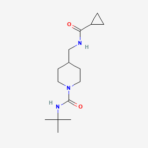 molecular formula C15H27N3O2 B2674260 N-tert-butyl-4-[(cyclopropylformamido)methyl]piperidine-1-carboxamide CAS No. 1234878-56-8