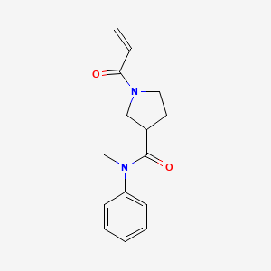 molecular formula C15H18N2O2 B2674281 N-Methyl-N-phenyl-1-prop-2-enoylpyrrolidine-3-carboxamide CAS No. 2125366-48-3