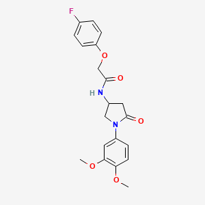 molecular formula C20H21FN2O5 B2674289 N-[1-(3,4-dimethoxyphenyl)-5-oxopyrrolidin-3-yl]-2-(4-fluorophenoxy)acetamide CAS No. 900997-26-4