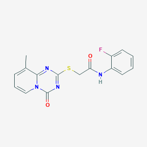 N-(2-fluorophenyl)-2-(9-methyl-4-oxopyrido[1,2-a][1,3,5]triazin-2-yl)sulfanylacetamide