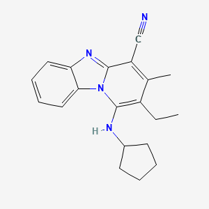 1-(Cyclopentylamino)-2-ethyl-3-methylpyrido[1,2-a]benzimidazole-4-carbonitrile