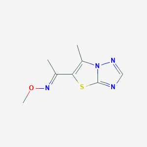 (E)-methoxy(1-{6-methyl-[1,2,4]triazolo[3,2-b][1,3]thiazol-5-yl}ethylidene)amine