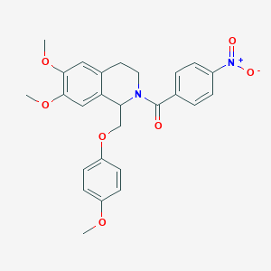 6,7-Dimethoxy-1-[(4-methoxyphenoxy)methyl]-2-(4-nitrobenzoyl)-1,2,3,4-tetrahydroisoquinoline
