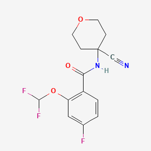 molecular formula C14H13F3N2O3 B2674334 N-(4-cyanooxan-4-yl)-2-(difluoromethoxy)-4-fluorobenzamide CAS No. 1445328-54-0