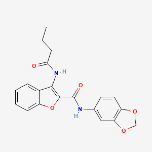 molecular formula C20H18N2O5 B2674336 N-(2H-1,3-benzodioxol-5-yl)-3-butanamido-1-benzofuran-2-carboxamide CAS No. 887224-36-4