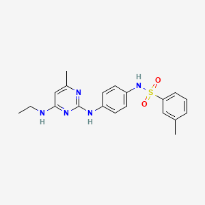 molecular formula C20H23N5O2S B2674348 N-(4-((4-(ethylamino)-6-methylpyrimidin-2-yl)amino)phenyl)-3-methylbenzenesulfonamide CAS No. 923185-60-8