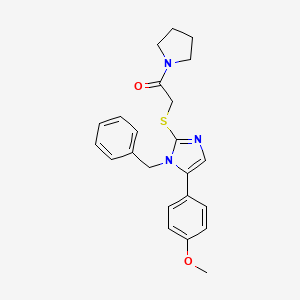 2-((1-benzyl-5-(4-methoxyphenyl)-1H-imidazol-2-yl)thio)-1-(pyrrolidin-1-yl)ethanone