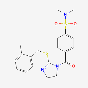N,N-dimethyl-4-[2-[(2-methylphenyl)methylsulfanyl]-4,5-dihydroimidazole-1-carbonyl]benzenesulfonamide