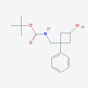 Tert-butyl N-[(3-hydroxy-1-phenylcyclobutyl)methyl]carbamate