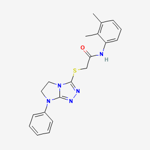 molecular formula C20H21N5OS B2674397 N-(2,3-dimethylphenyl)-2-((7-phenyl-6,7-dihydro-5H-imidazo[2,1-c][1,2,4]triazol-3-yl)thio)acetamide CAS No. 923227-79-6