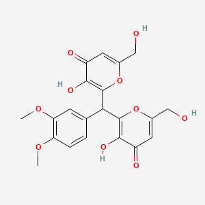 2-[(3,4-Dimethoxyphenyl)-[3-hydroxy-6-(hydroxymethyl)-4-oxopyran-2-yl]methyl]-3-hydroxy-6-(hydroxymethyl)pyran-4-one