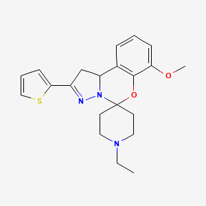 1'-Ethyl-7-methoxy-2-(thiophen-2-yl)-1,10b-dihydrospiro[benzo[e]pyrazolo[1,5-c][1,3]oxazine-5,4'-piperidine]