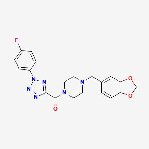 (4-(benzo[d][1,3]dioxol-5-ylmethyl)piperazin-1-yl)(2-(4-fluorophenyl)-2H-tetrazol-5-yl)methanone
