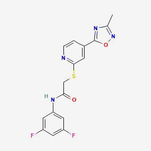 molecular formula C16H12F2N4O2S B2674477 N-(3,5-difluorophenyl)-2-((4-(3-methyl-1,2,4-oxadiazol-5-yl)pyridin-2-yl)thio)acetamide CAS No. 1251704-17-2