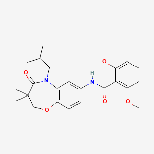 molecular formula C24H30N2O5 B2674497 N-(5-isobutyl-3,3-dimethyl-4-oxo-2,3,4,5-tetrahydrobenzo[b][1,4]oxazepin-7-yl)-2,6-dimethoxybenzamide CAS No. 921792-67-8
