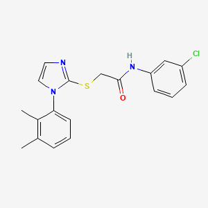 molecular formula C19H18ClN3OS B2674500 N-(3-chlorophenyl)-2-{[1-(2,3-dimethylphenyl)-1H-imidazol-2-yl]sulfanyl}acetamide CAS No. 851131-69-6