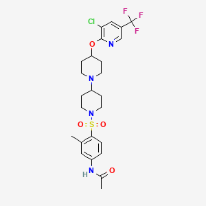 molecular formula C25H30ClF3N4O4S B2674513 N-{4-[(4-{[3-chloro-5-(trifluoromethyl)pyridin-2-yl]oxy}-[1,4'-bipiperidine]-1'-yl)sulfonyl]-3-methylphenyl}acetamide CAS No. 2097938-22-0