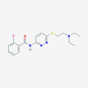 molecular formula C17H21FN4OS B2674522 N-(6-((2-(diethylamino)ethyl)thio)pyridazin-3-yl)-2-fluorobenzamide CAS No. 1021135-54-5