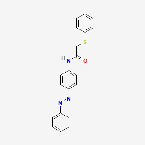 molecular formula C20H17N3OS B2674532 N-{4-[(E)-2-phenyldiazen-1-yl]phenyl}-2-(phenylsulfanyl)acetamide CAS No. 898416-32-5