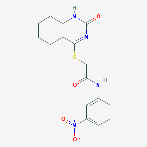 molecular formula C16H16N4O4S B2674534 N-(3-nitrophenyl)-2-[(2-oxo-1,2,5,6,7,8-hexahydroquinazolin-4-yl)sulfanyl]acetamide CAS No. 946324-49-8