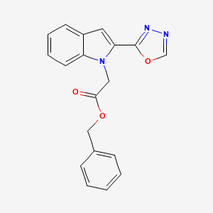 molecular formula C19H15N3O3 B2674554 benzyl 2-(2-(1,3,4-oxadiazol-2-yl)-1H-indol-1-yl)acetate CAS No. 921844-04-4