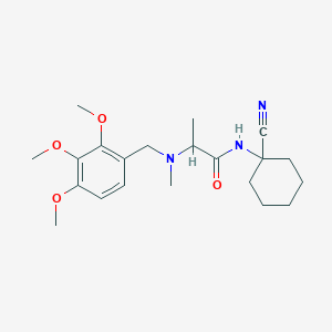 molecular formula C21H31N3O4 B2674570 N-(1-cyanocyclohexyl)-2-{methyl[(2,3,4-trimethoxyphenyl)methyl]amino}propanamide CAS No. 1252052-82-6