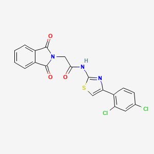 molecular formula C19H11Cl2N3O3S B2674576 N-[4-(2,4-dichlorophenyl)-1,3-thiazol-2-yl]-2-(1,3-dioxo-2,3-dihydro-1H-isoindol-2-yl)acetamide CAS No. 477569-07-6