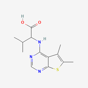 molecular formula C13H17N3O2S B2674583 2-(5,6-Dimethyl-thieno[2,3-d]pyrimidin-4-ylamino)-3-methyl-butyric acid CAS No. 1008005-95-5