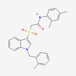molecular formula C26H26N2O3S B2674592 N-(2,4-dimethylphenyl)-2-((1-(2-methylbenzyl)-1H-indol-3-yl)sulfonyl)acetamide CAS No. 850932-88-6