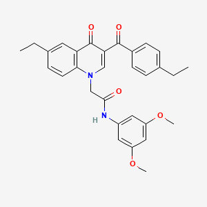 molecular formula C30H30N2O5 B2674605 N-(3,5-dimethoxyphenyl)-2-[6-ethyl-3-(4-ethylbenzoyl)-4-oxo-1,4-dihydroquinolin-1-yl]acetamide CAS No. 898344-59-7