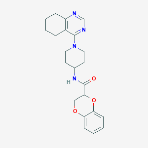 molecular formula C22H26N4O3 B2674607 N-(1-(5,6,7,8-tetrahydroquinazolin-4-yl)piperidin-4-yl)-2,3-dihydrobenzo[b][1,4]dioxine-2-carboxamide CAS No. 2034595-20-3