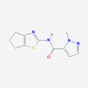 molecular formula C11H12N4OS B2674609 N-(5,6-dihydro-4H-cyclopenta[d]thiazol-2-yl)-1-methyl-1H-pyrazole-5-carboxamide CAS No. 1170039-15-2