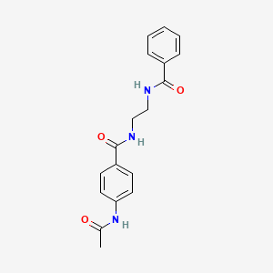 molecular formula C18H19N3O3 B2674632 4-acetamido-N-(2-benzamidoethyl)benzamide CAS No. 1021107-78-7