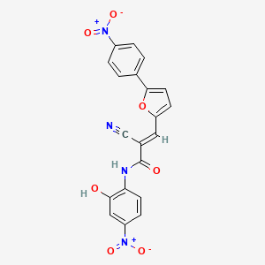 (E)-2-cyano-N-(2-hydroxy-4-nitrophenyl)-3-[5-(4-nitrophenyl)furan-2-yl]prop-2-enamide