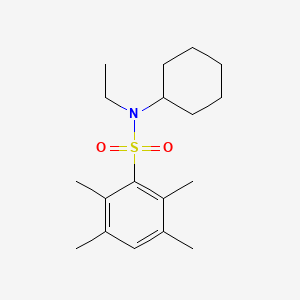 molecular formula C18H29NO2S B2674654 N-cyclohexyl-N-ethyl-2,3,5,6-tetramethylbenzene-1-sulfonamide CAS No. 496014-05-2