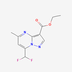 molecular formula C11H11F2N3O2 B2674660 Ethyl 7-(difluoromethyl)-5-methylpyrazolo[1,5-a]pyrimidine-3-carboxylate CAS No. 438218-16-7