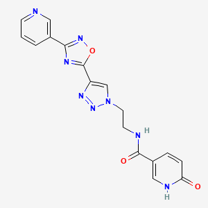 6-oxo-N-(2-(4-(3-(pyridin-3-yl)-1,2,4-oxadiazol-5-yl)-1H-1,2,3-triazol-1-yl)ethyl)-1,6-dihydropyridine-3-carboxamide
