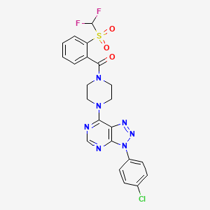 (4-(3-(4-chlorophenyl)-3H-[1,2,3]triazolo[4,5-d]pyrimidin-7-yl)piperazin-1-yl)(2-((difluoromethyl)sulfonyl)phenyl)methanone