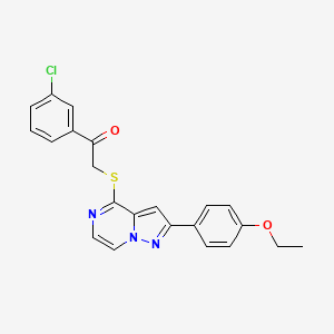 1-(3-Chlorophenyl)-2-((2-(4-ethoxyphenyl)pyrazolo[1,5-a]pyrazin-4-yl)thio)ethanone