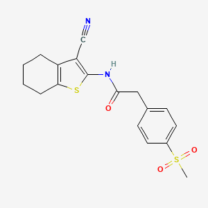 B2674674 N-(3-cyano-4,5,6,7-tetrahydrobenzo[b]thiophen-2-yl)-2-(4-(methylsulfonyl)phenyl)acetamide CAS No. 942008-39-1